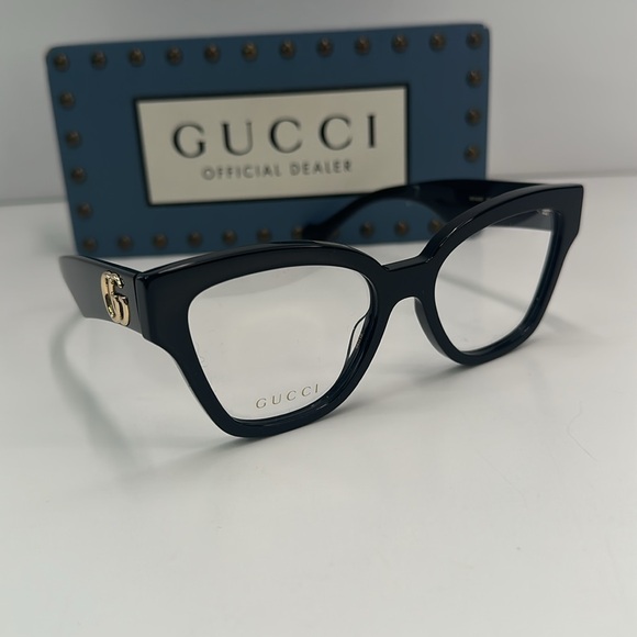 New Authentic GUCCI GG1424O CAT EYE FRAMES IN BLACK Eyeglasses - Picture 5 of 12